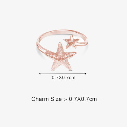 Rose Gold Double Star Silver Ring - Tweov Jewels