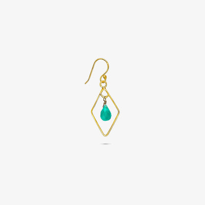 Pure Silver Earrings - Bold Gold Green Garnet