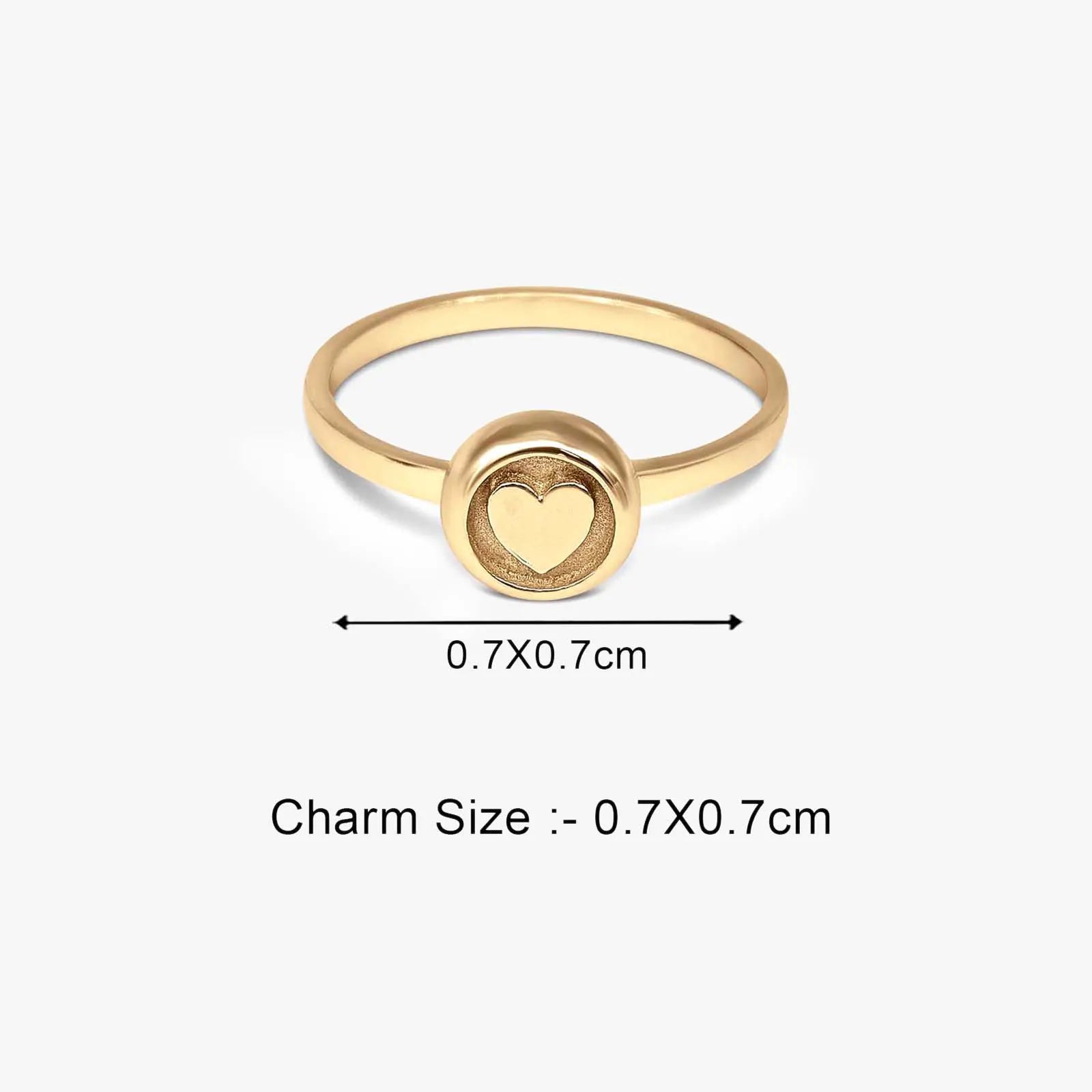Gold Plated Heart Silver Ring