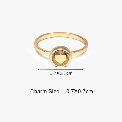Gold Plated Heart Silver Ring