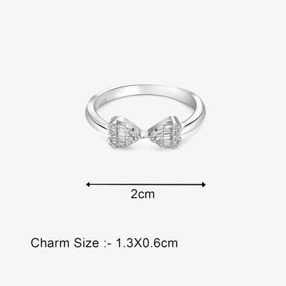 Silver CZ Bow Ring - Tweov Jewels