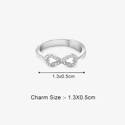 CZ Stone Silver Infinity Ring - Tweov Jewels