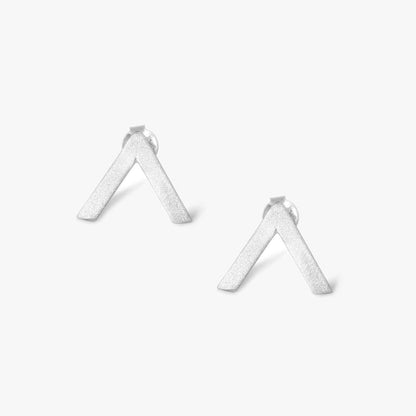 V Shaped Silver Stud Earrings - Tweov Jewels