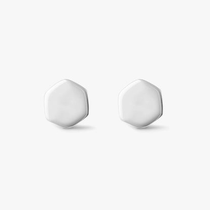 Pure Silver Stud - Hexa Glossy Finish