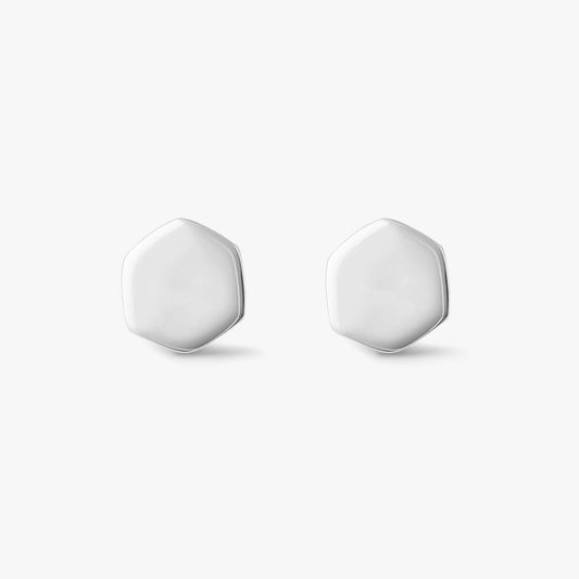 Pure Silver Stud - Hexa Glossy Finish