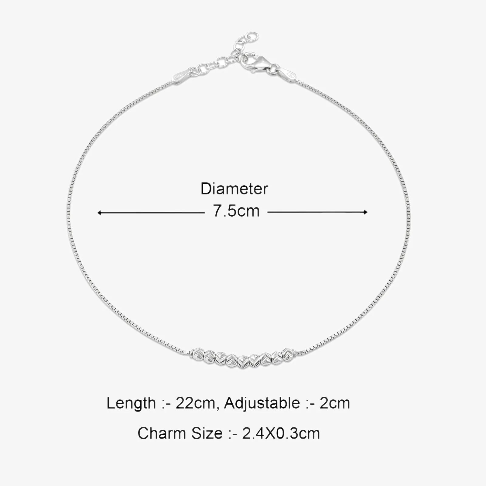 Trendy Silver Beads Chain Anklet - Tweov Jewels