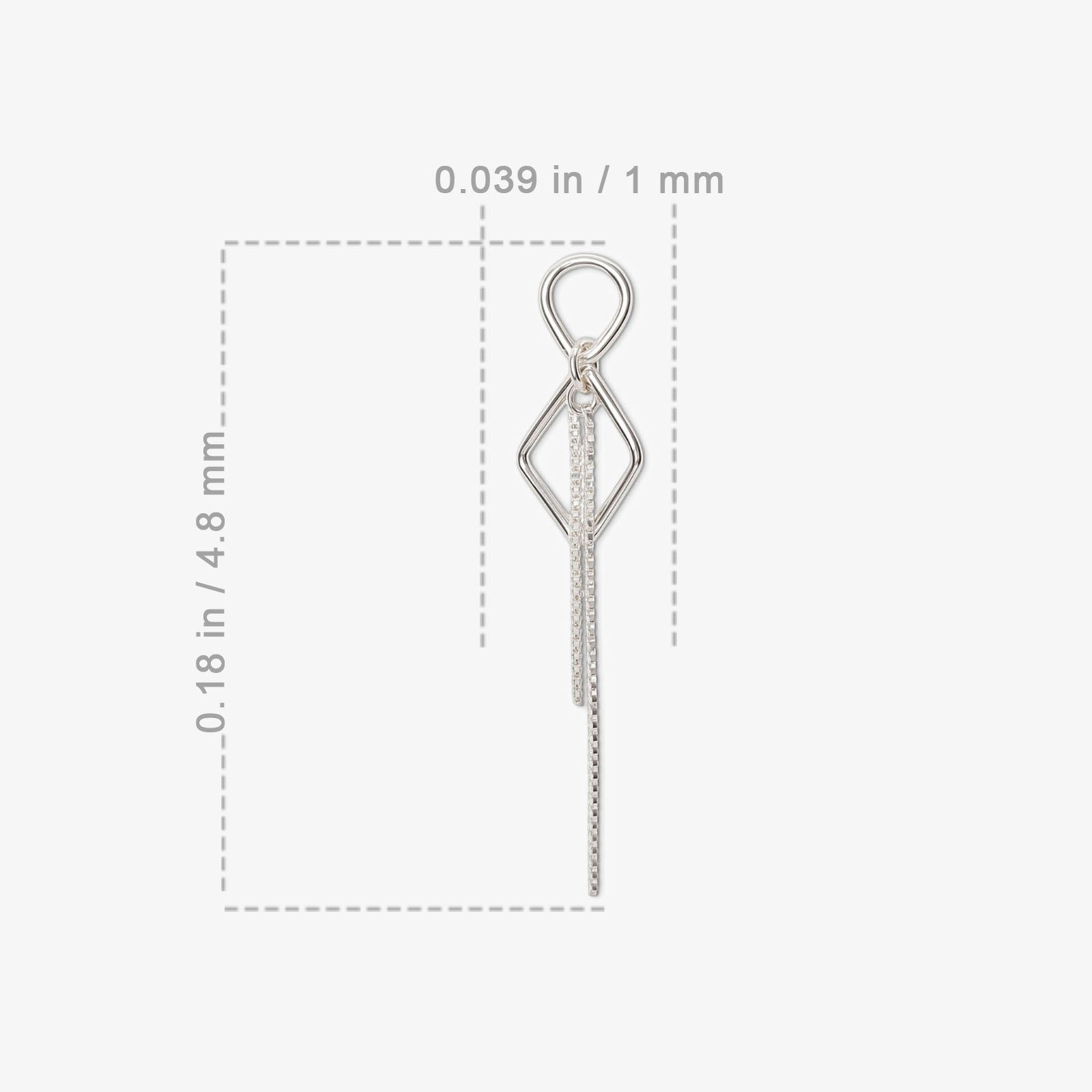 Sleek Threader Chain Design Silver Earrings