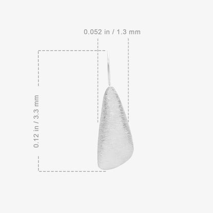 Feather Design Silver Drop Earrings