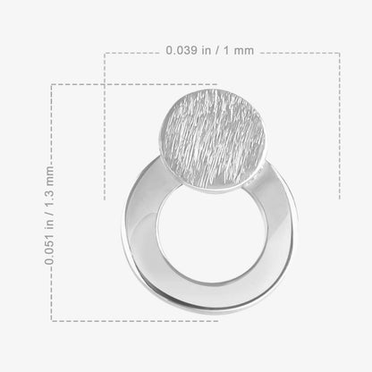 Round Scratch Silver Stud Earrings
