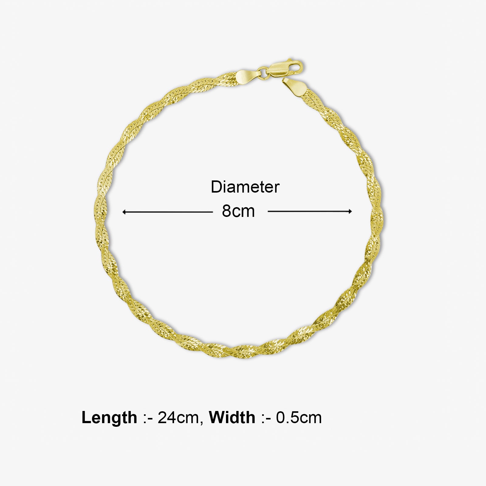 Pure Sterling Silver Gold Plated Snake Chain Anklet