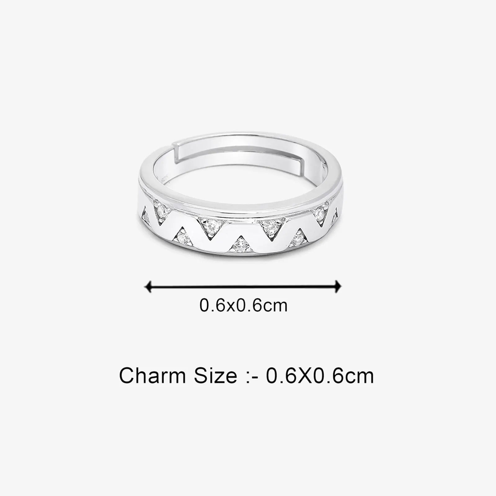 Silver CZ Wave Rings for Men