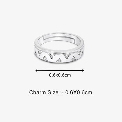 Silver CZ Wave Rings for Men