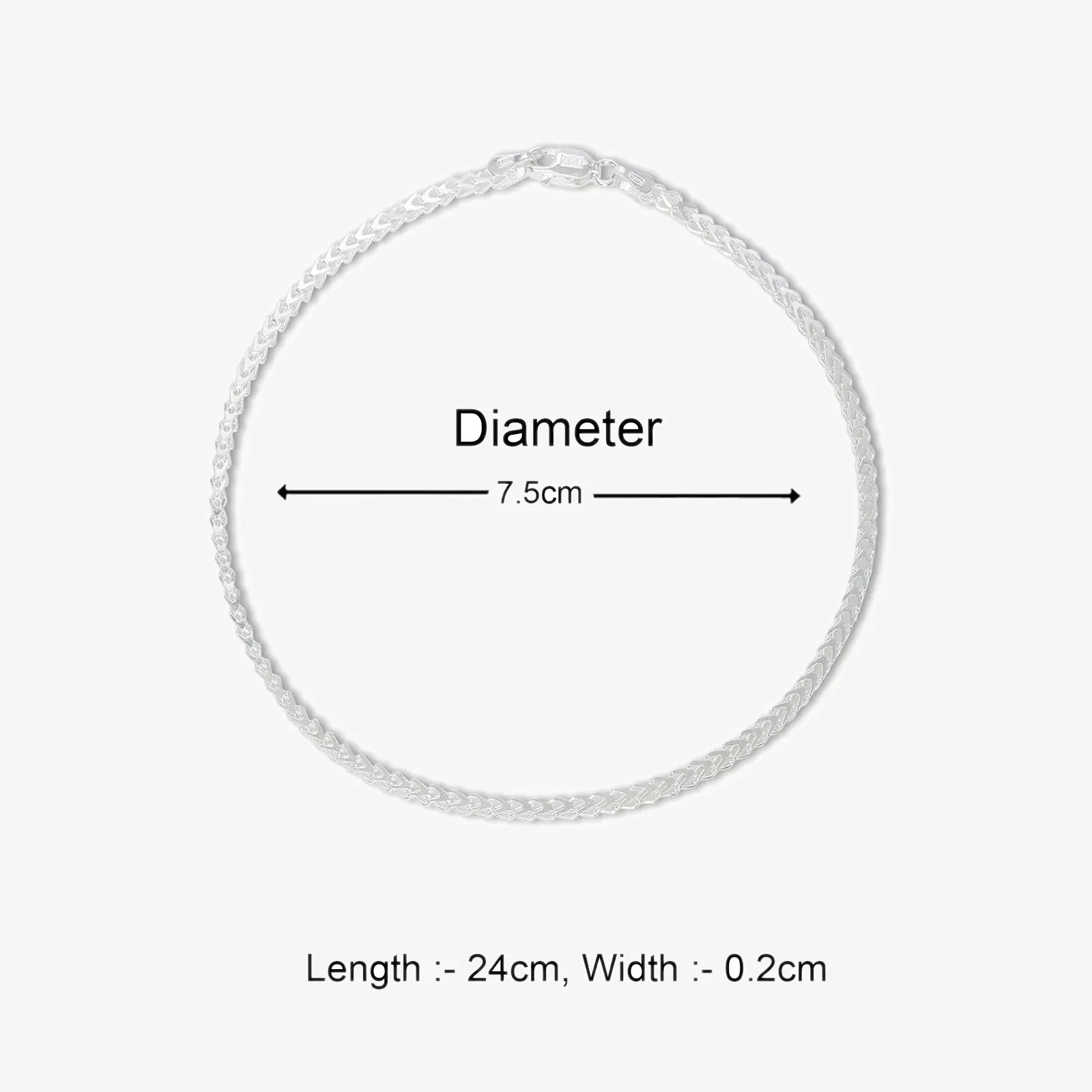 Thin Silver Rope Chain Anklet for Women - Tweov Jewels