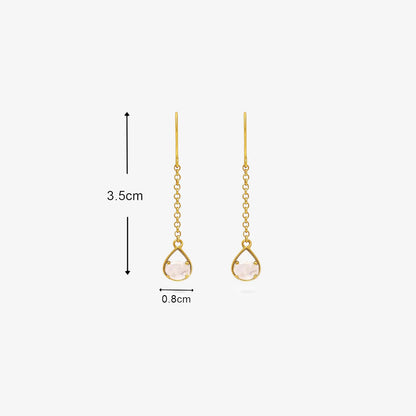 Sparkling Gold Plated Moonstone Earrings