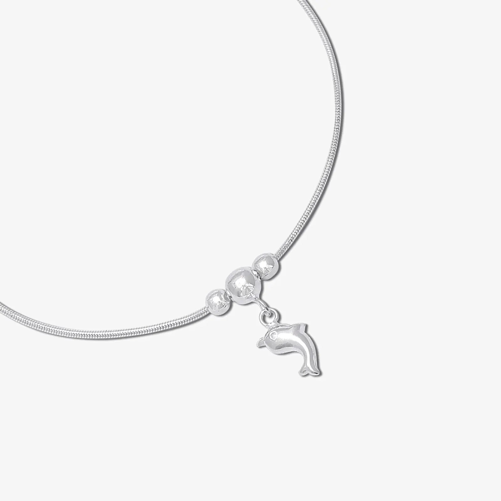 Dolphin Design Silver Chain Anklet
