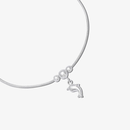 Dolphin Design Silver Chain Anklet