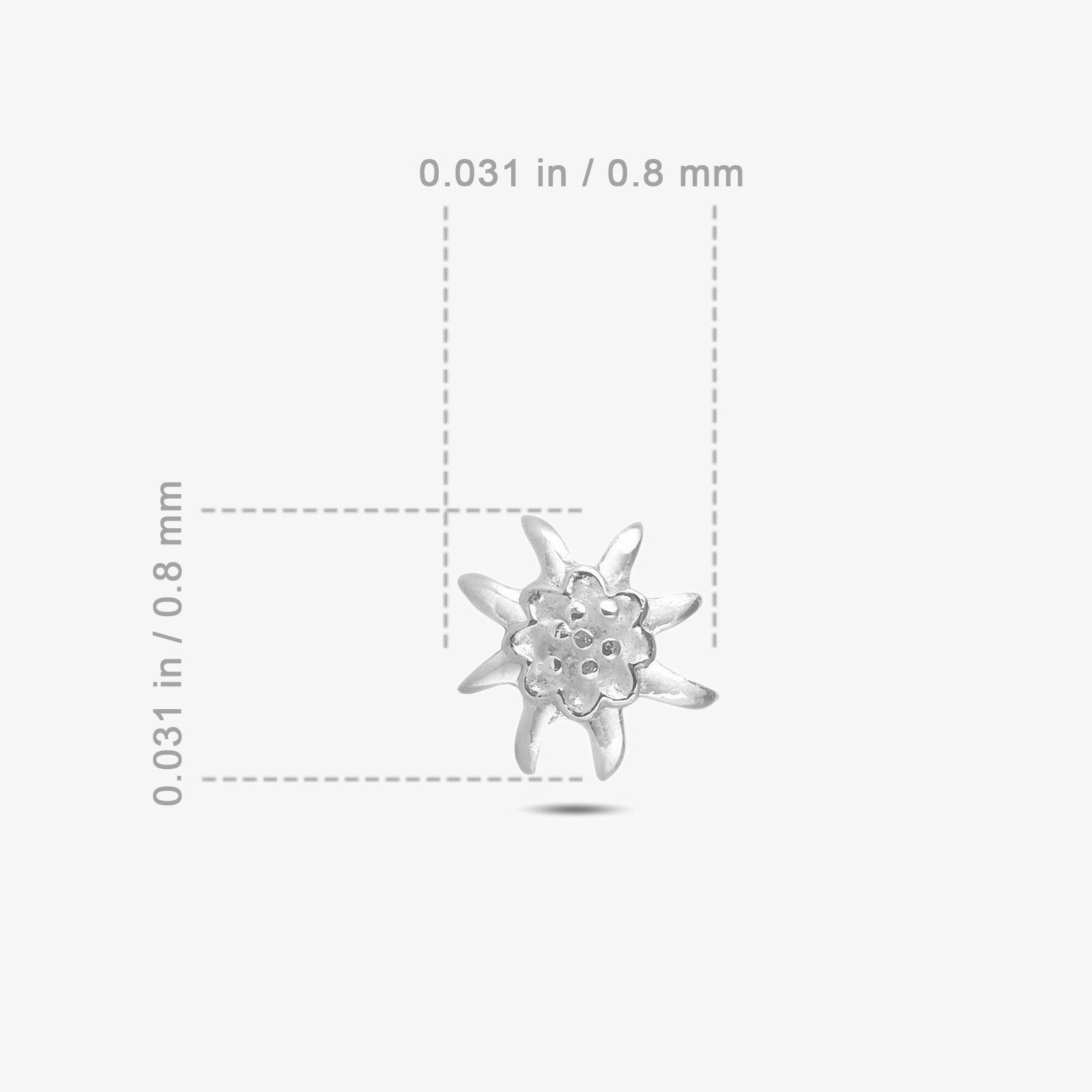 Glossy Floral Design Silver Stud Earrings