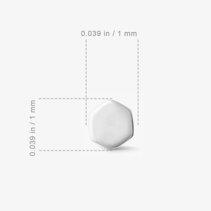 Pure Silver Stud - Hexa Glossy Finish