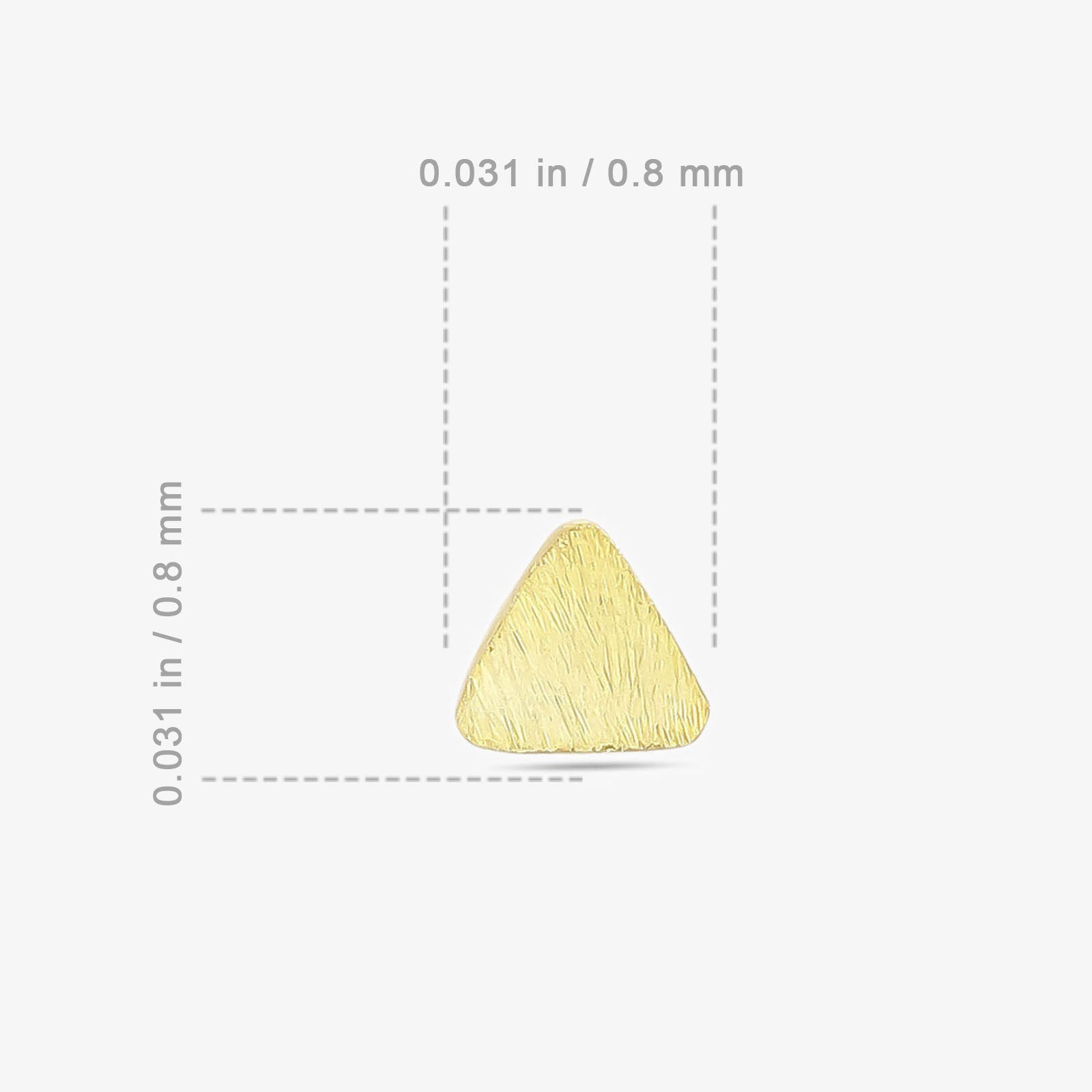 Pure Silver Stud - Triangle Gold Plated Model
