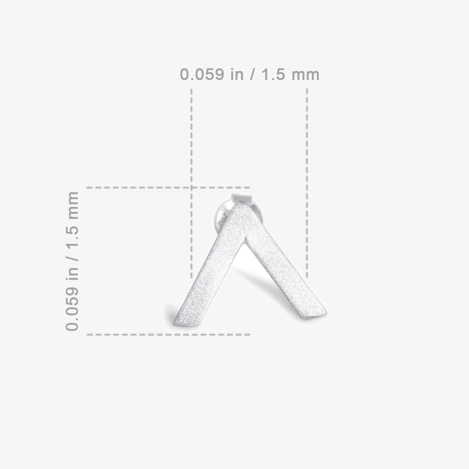V Shaped Silver Stud Earrings - Tweov Jewels