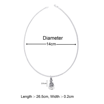 Pure Silver Meditating Hanuman Ji Pendant - Tweov Jewels