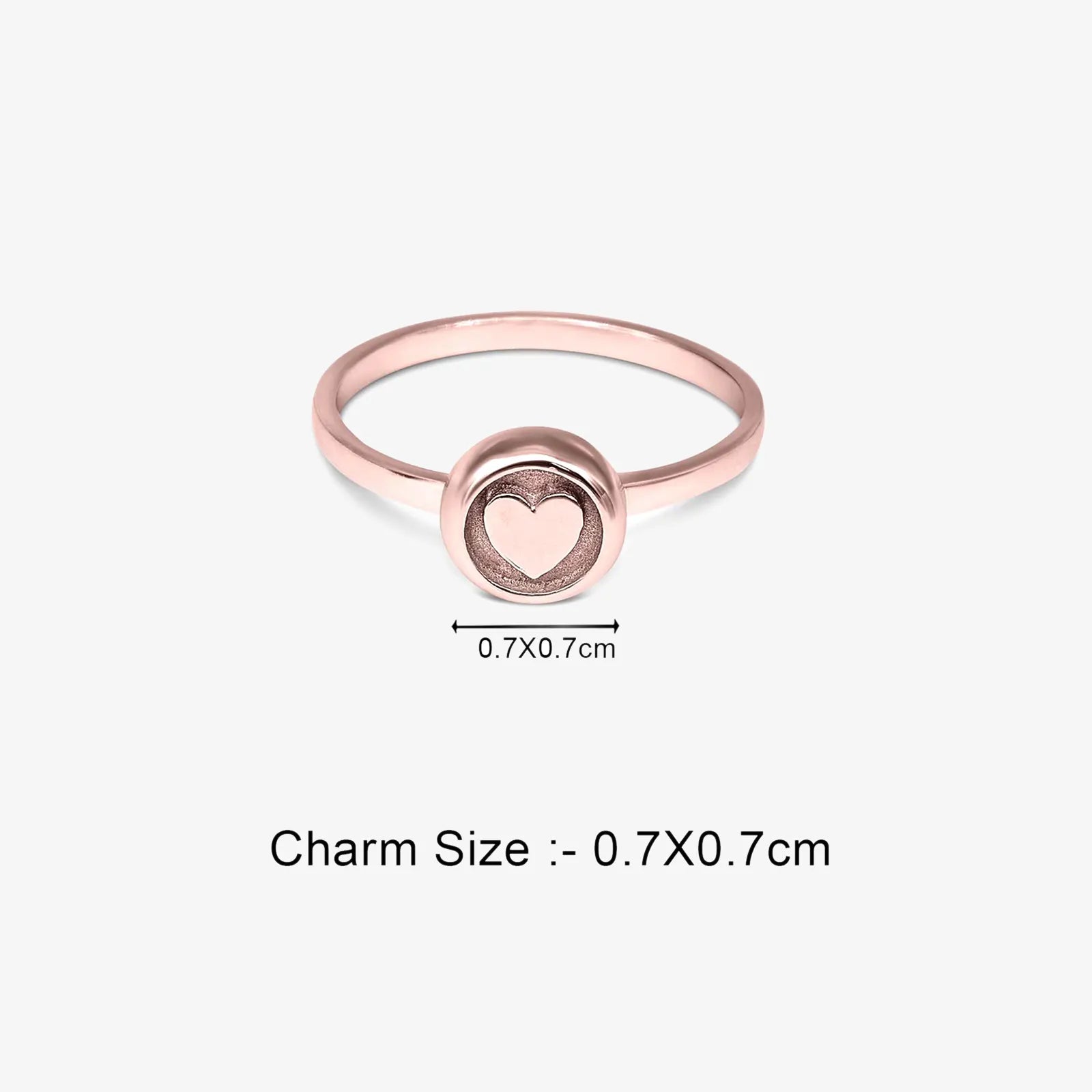 Rose Gold Plated Heart Silver Ring