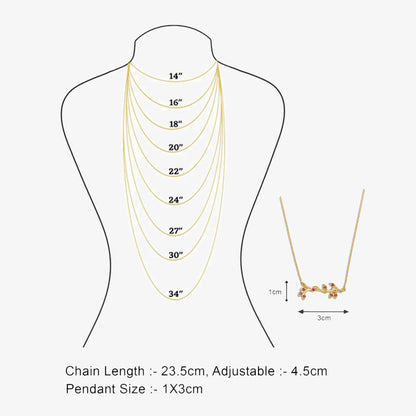 Gold Plated Pink Leaf Silver Necklace