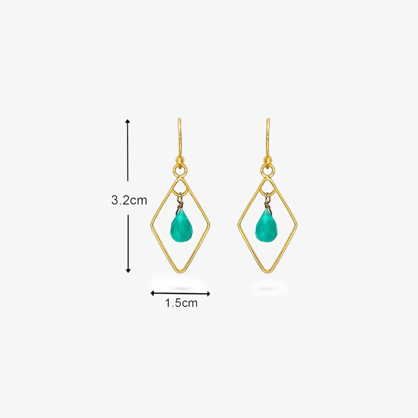 Pure Silver Earrings - Bold Gold Green Garnet