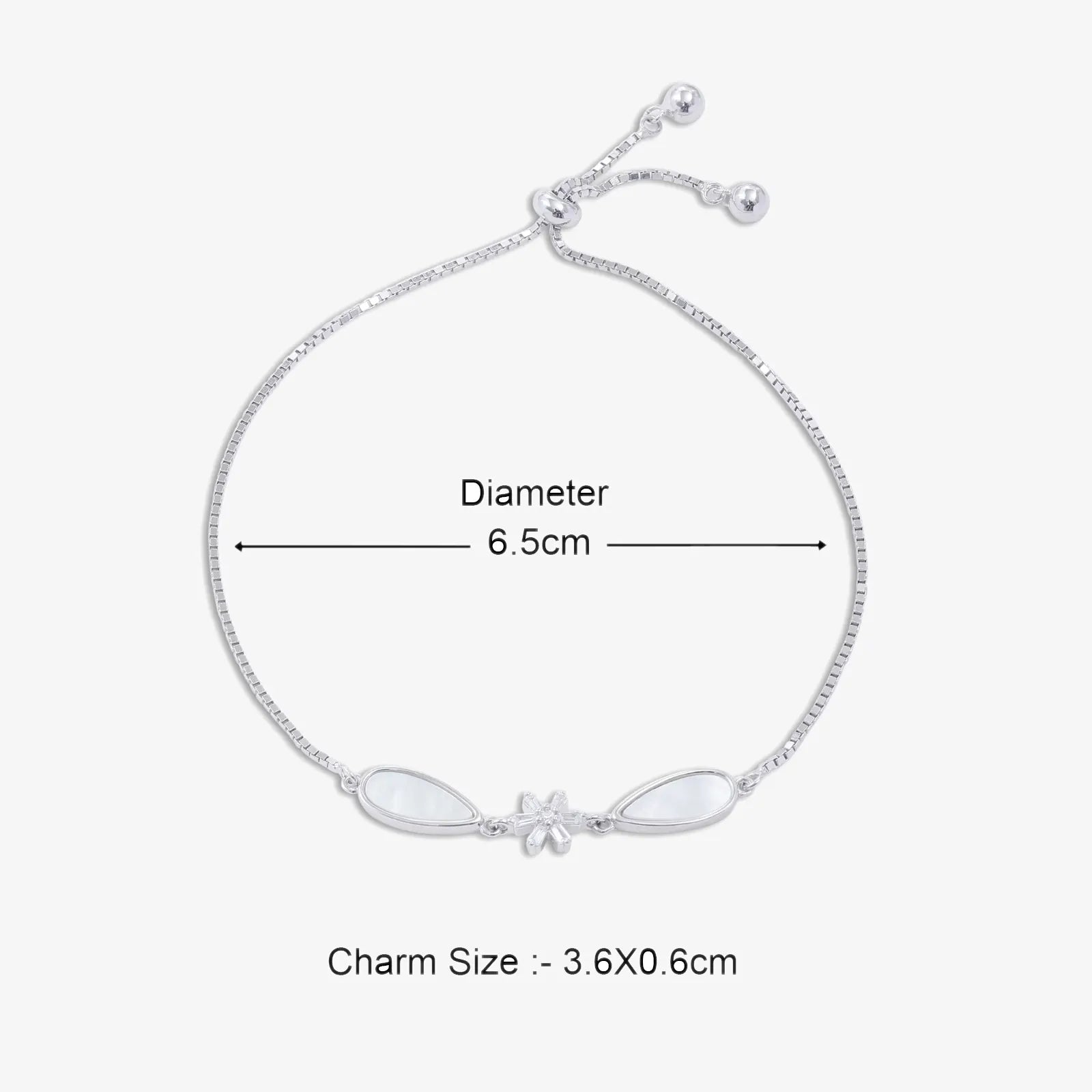 Floral Mother of Pearl Silver Bracelet - Tweov Jewels