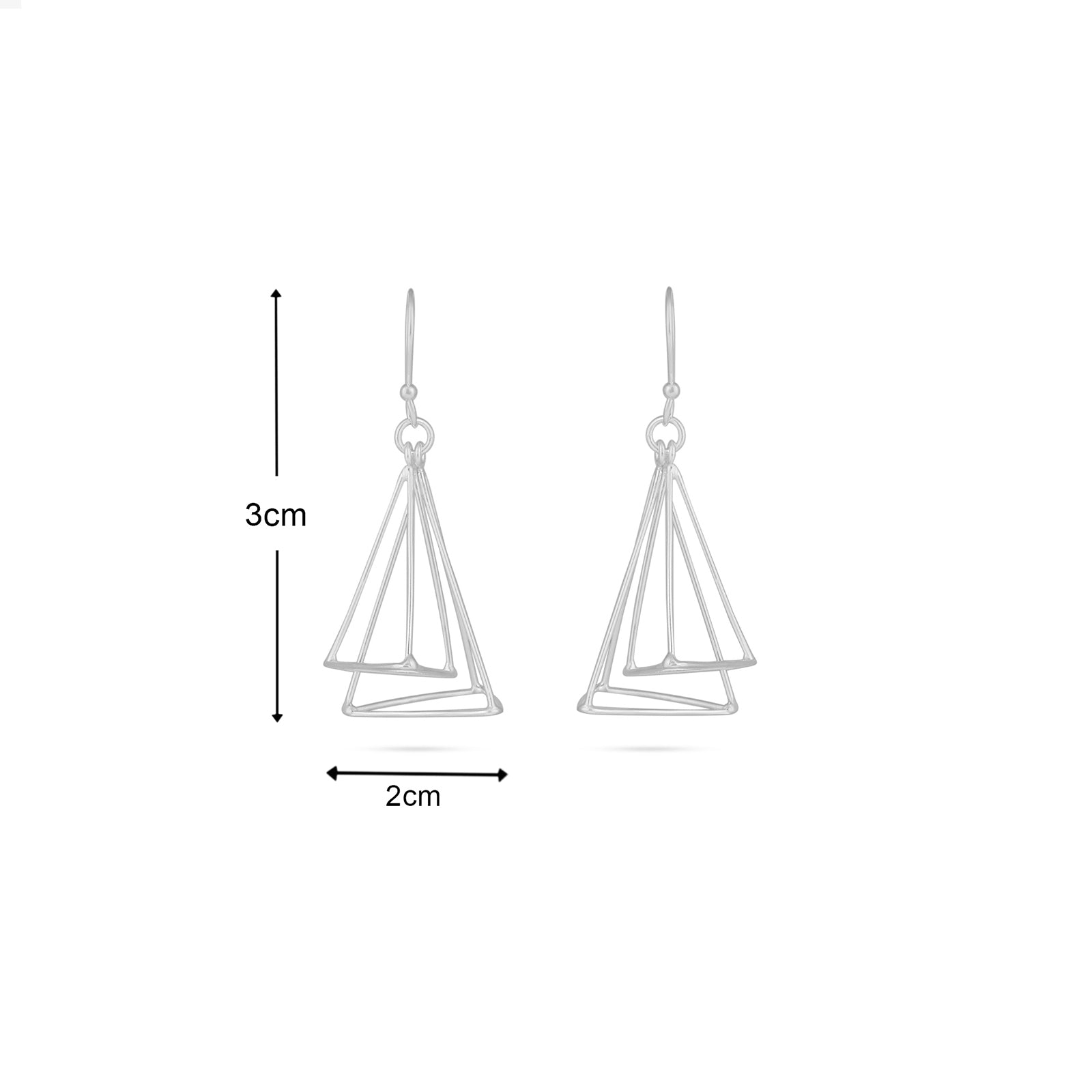 Pure Silver Earrings - Triad Tone Danglers - Tweov Jewels