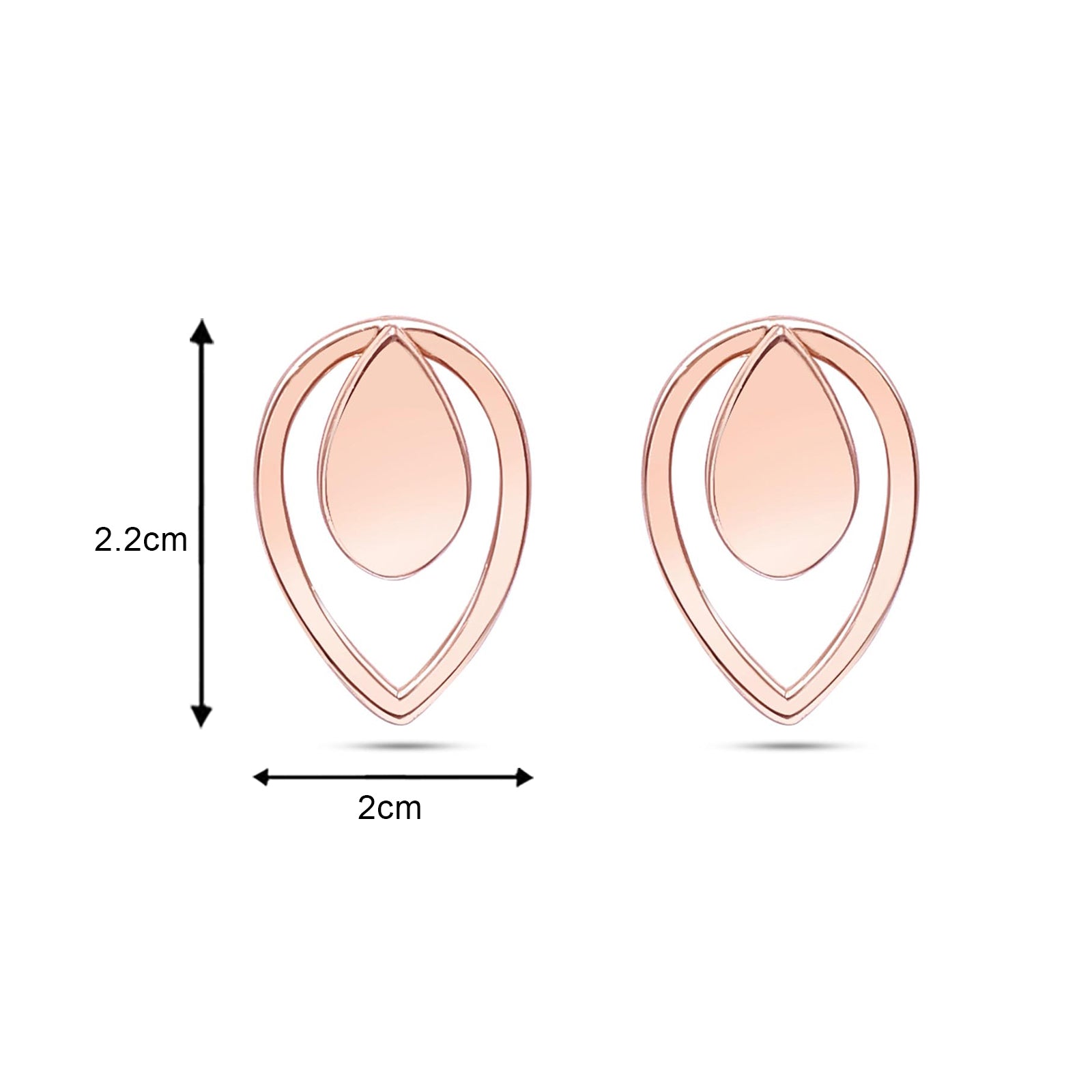 Pure Silver Earrings - Blush Glow Rose Gold Stud Earrings - Tweov Jewels