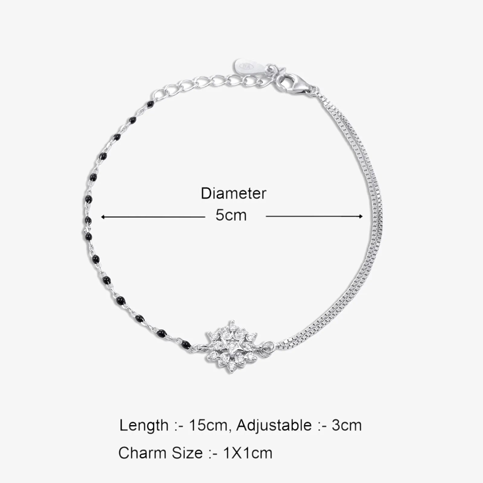 Exquisite Silver Floral Chain Bracelet