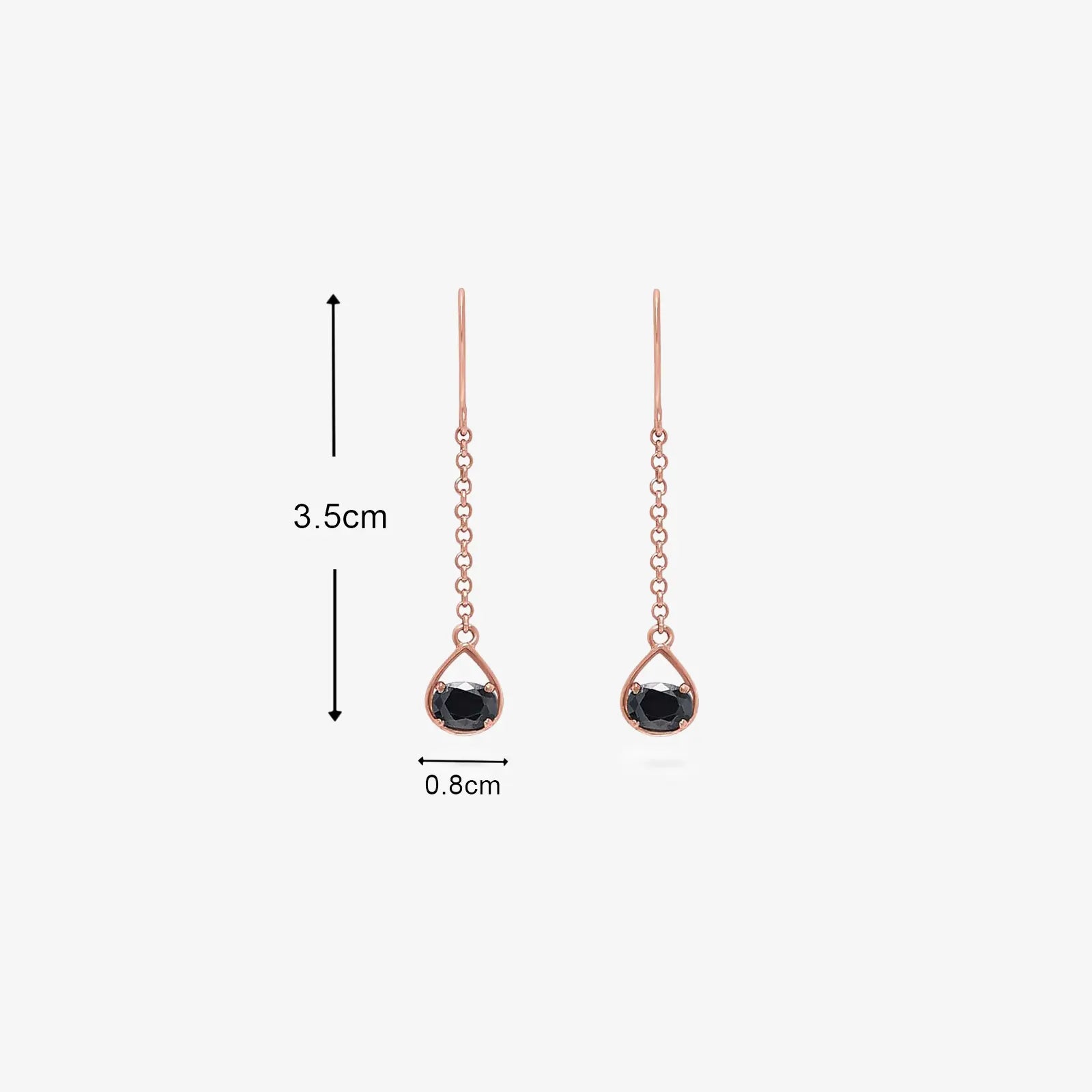 Shimmering Rose Gold Onyx Earrings