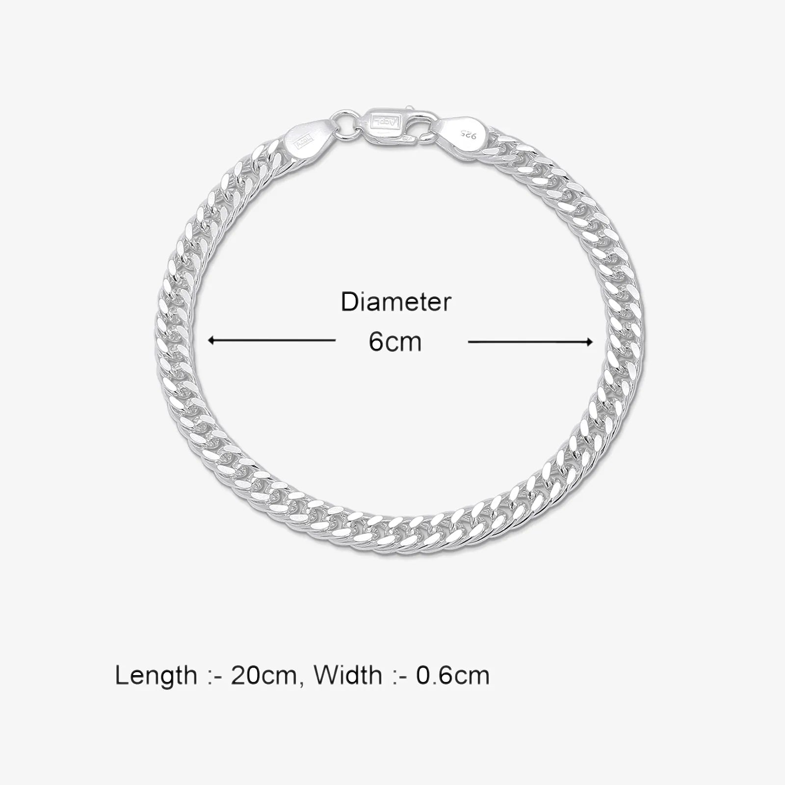 Slim Curb Link Silver Bracelet