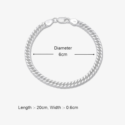 Slim Curb Link Silver Bracelet