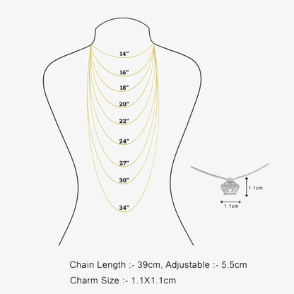 Queen Heart Silver Necklace for Women