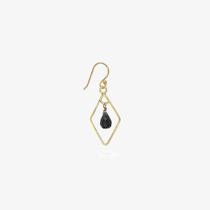 Contemporary Gold Oynx Model Earrings