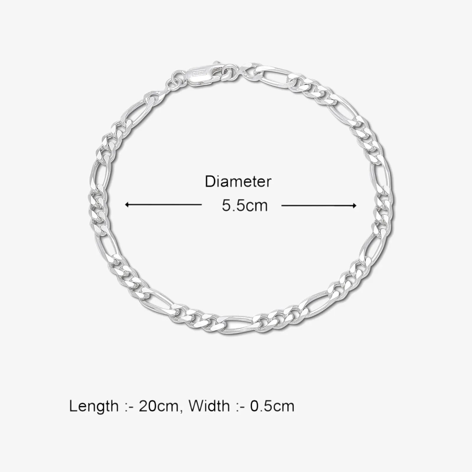 Silver Figaro Link Bracelet