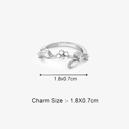White Flower Silver Ring for Women - Tweov Jewels