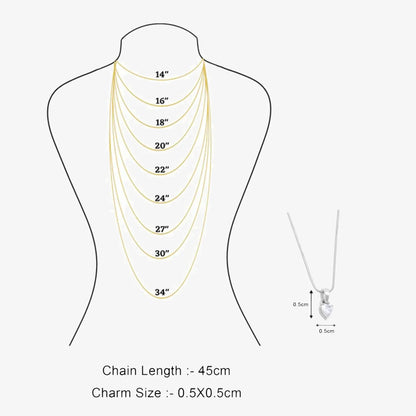 Solitaire Heart Pendant Chain for Women