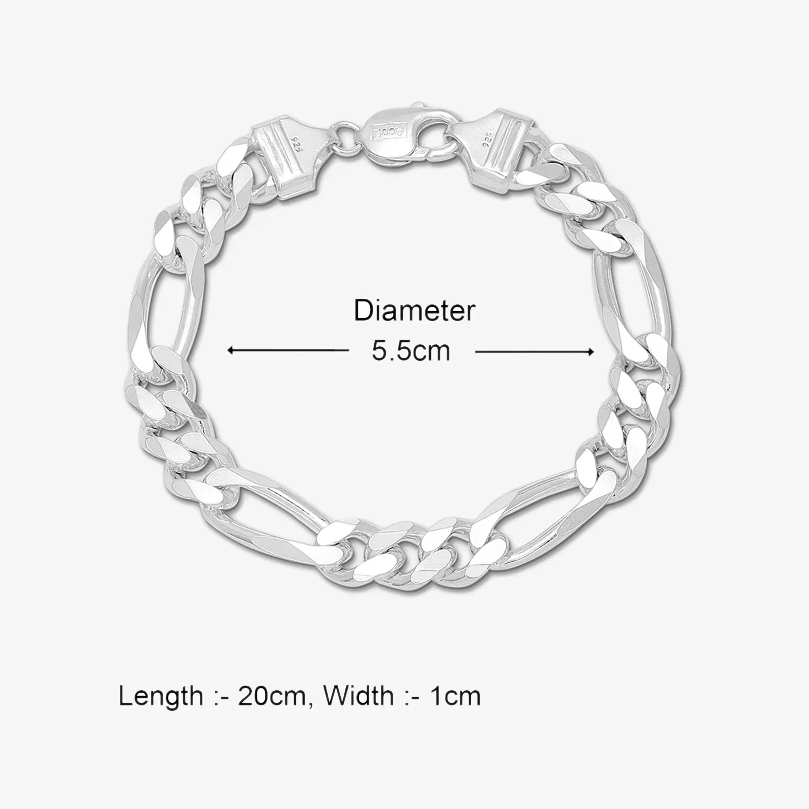 Simple Figaro Link Silver Bracelet - Tweov Jewels