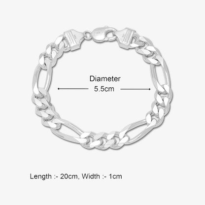 Simple Figaro Link Silver Bracelet - Tweov Jewels