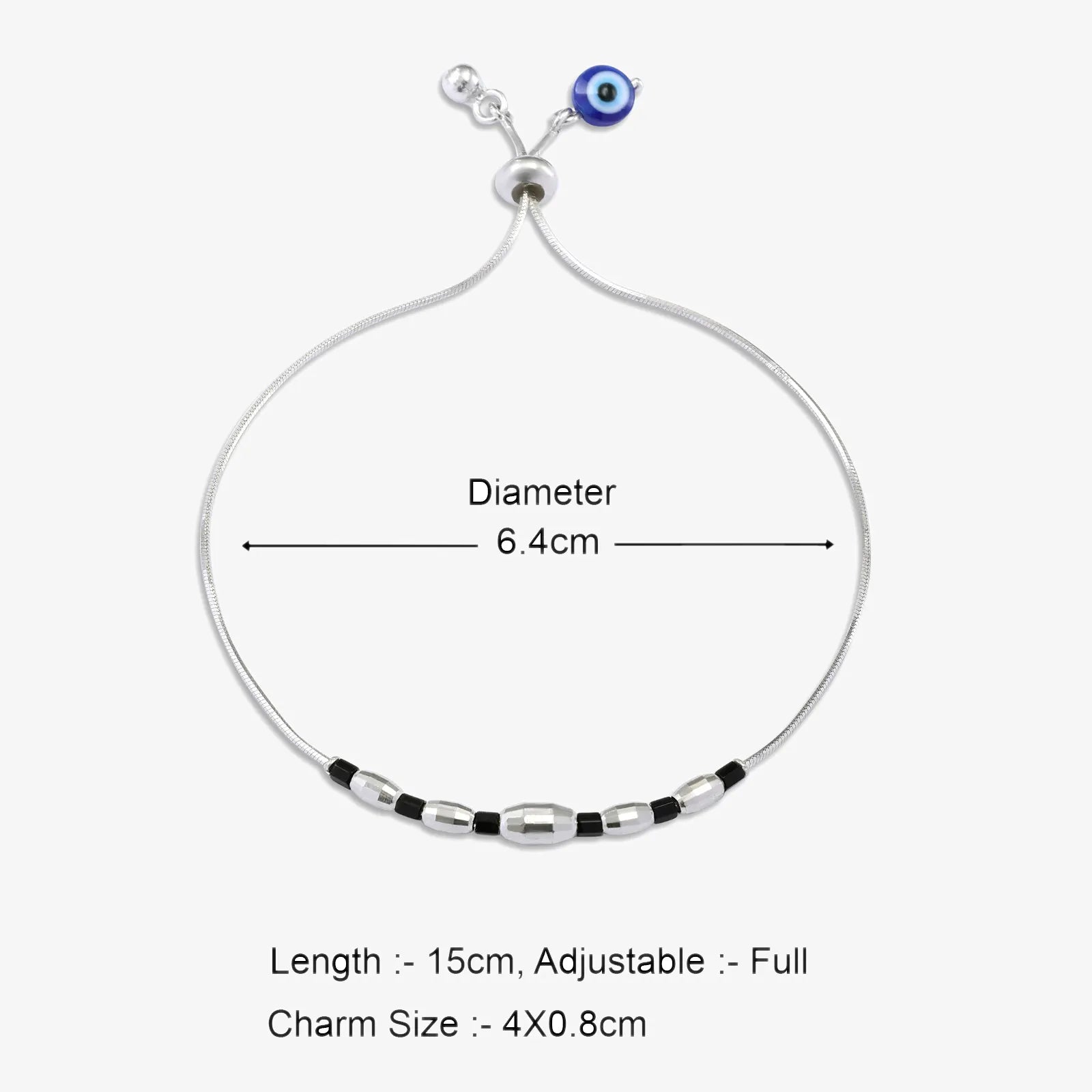 Beaded Silver Chain Bracelet
