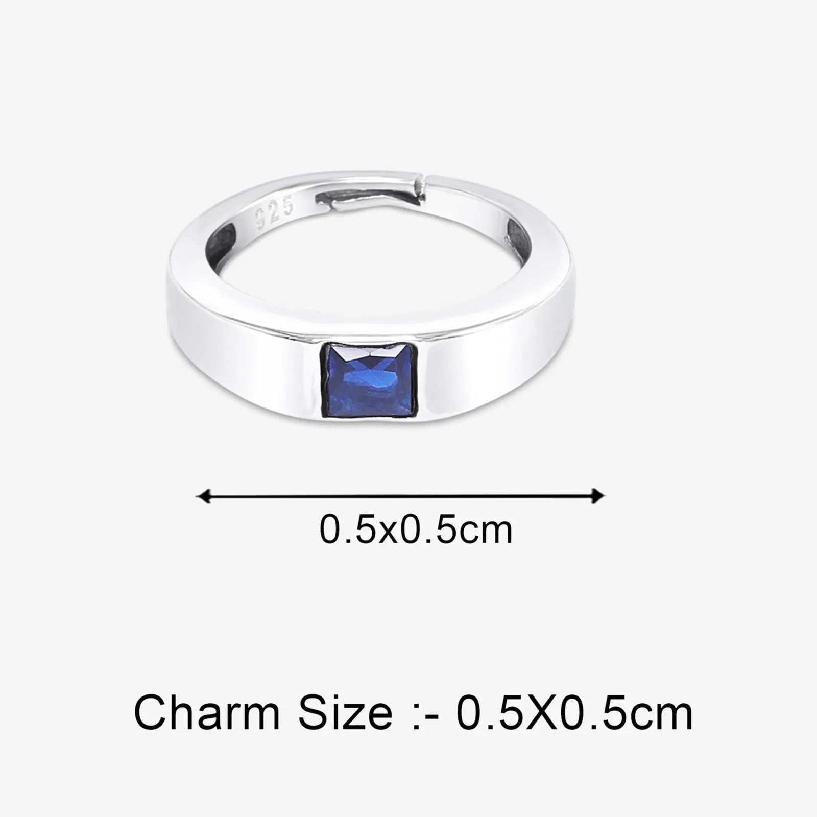 Silver Blue Stone Ring for Women