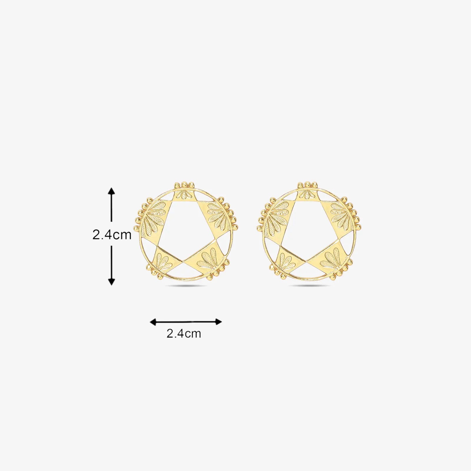 Gold Plated Rising Star Silver Stud Earrings - Tweov Jewels
