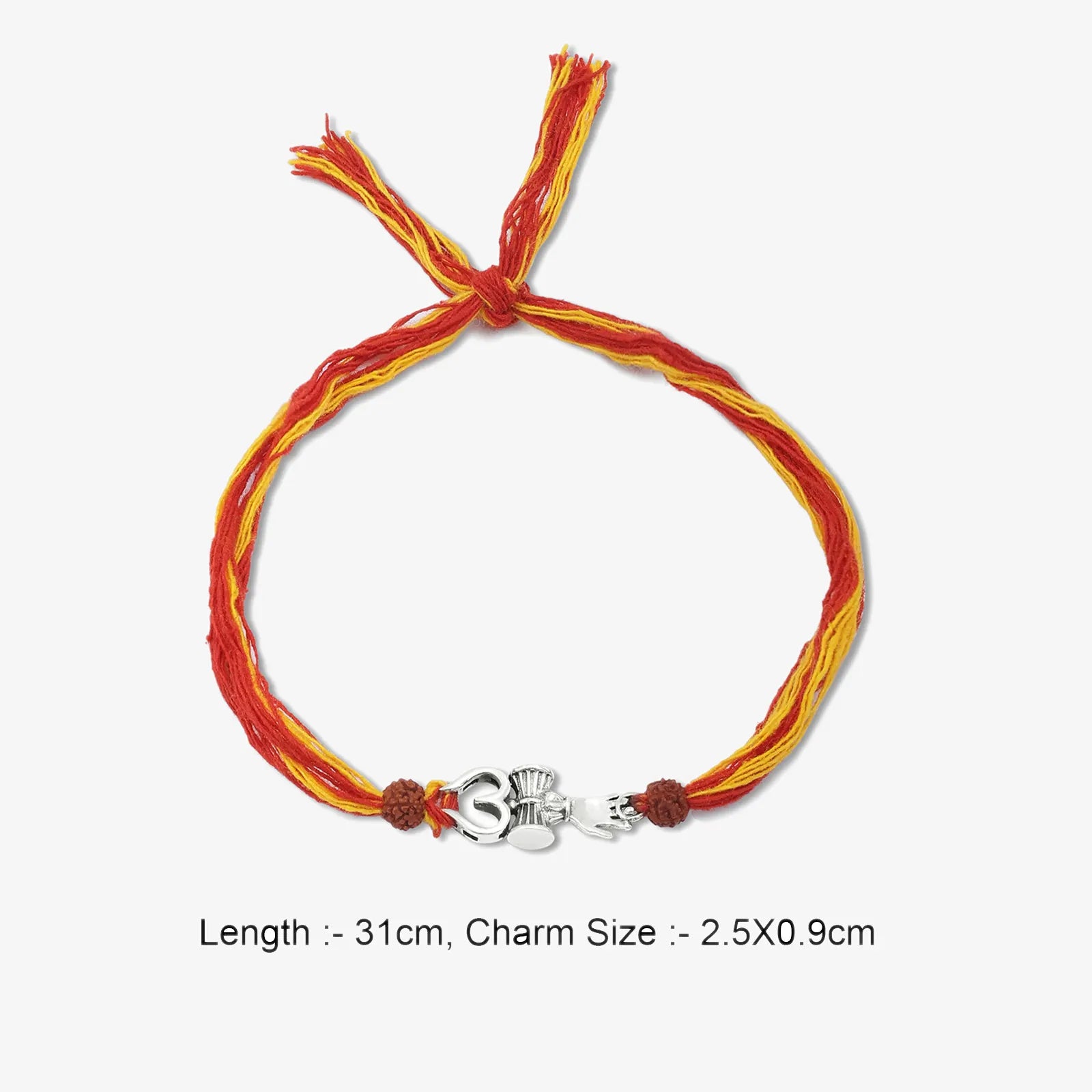 Trishul Damru Silver Rakhi for Brother
