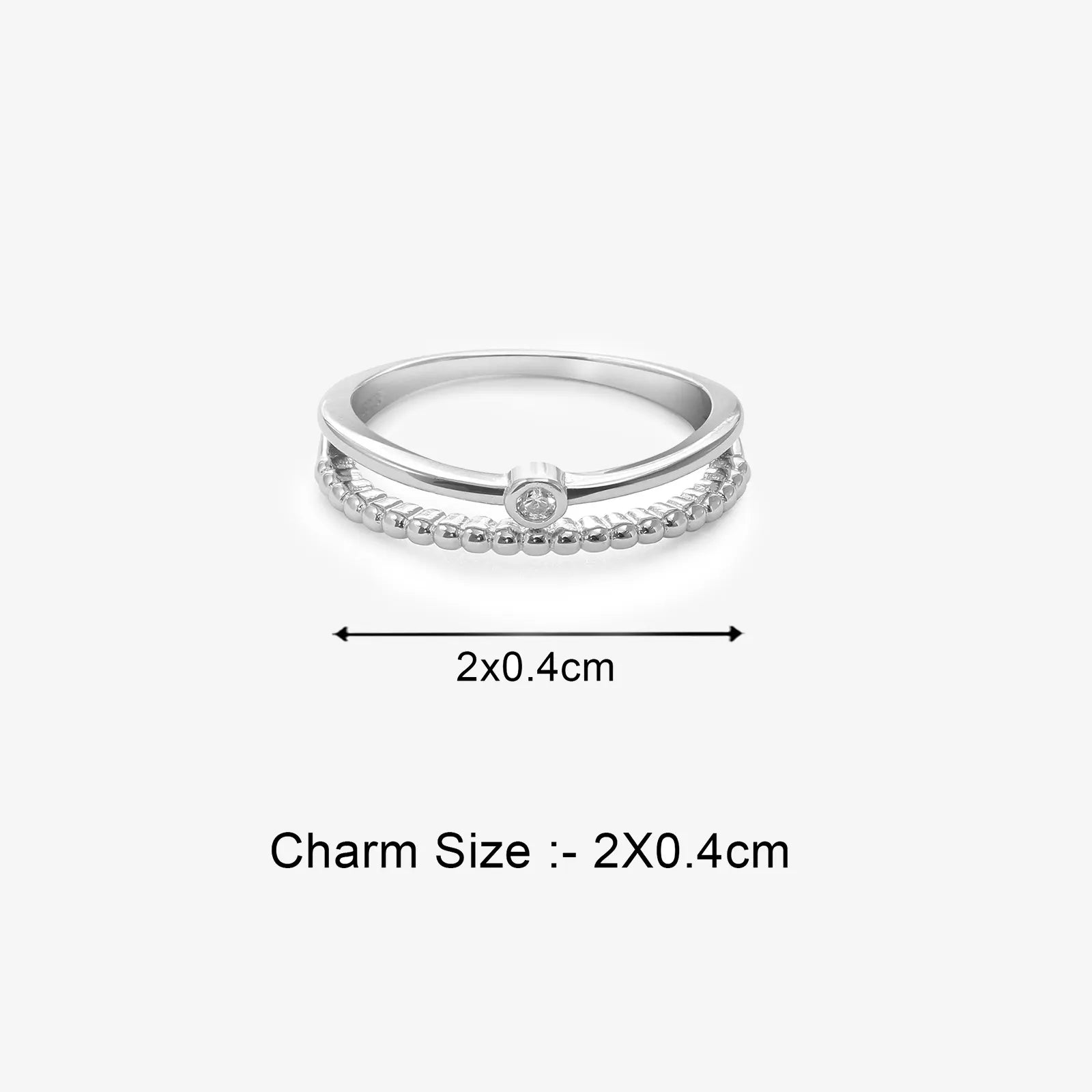 CZ Silver Ball Ring for Women - Tweov Jewels