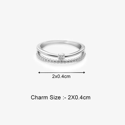 CZ Silver Ball Ring for Women - Tweov Jewels