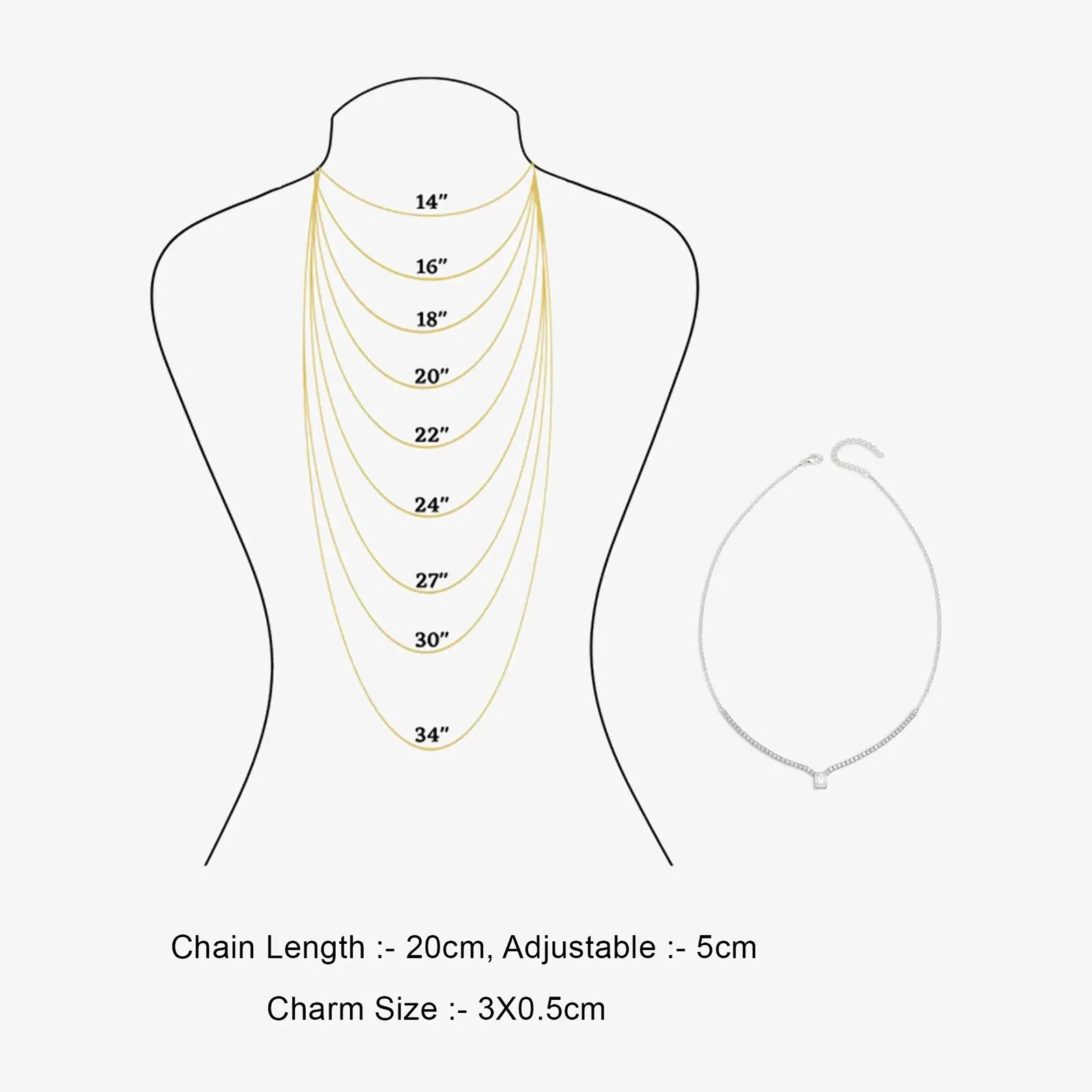 Solitaire Silver Tennis Necklace