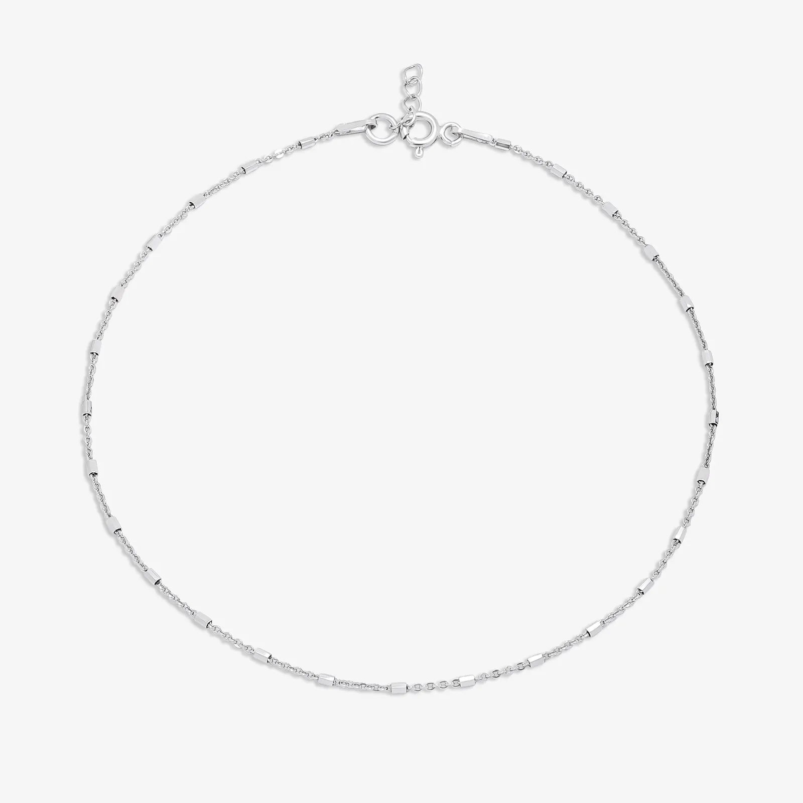 Silver Modern Rope Chain Anklet - Tweov Jewels